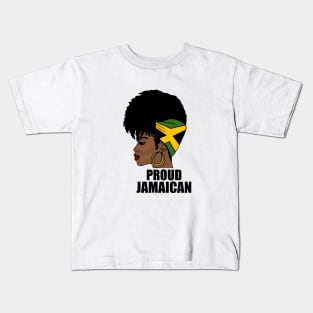 Jamaica Flag, Proud Jamaican Woman, Jamaica Flag, Afro Rasta Kids T-Shirt